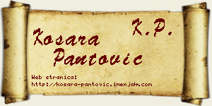 Kosara Pantović vizit kartica